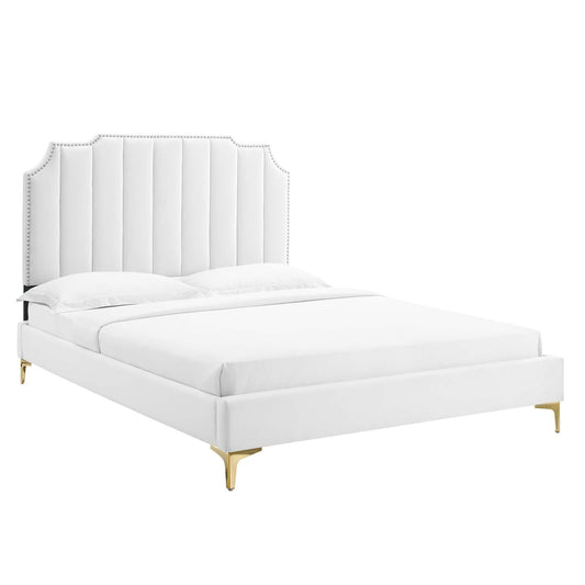 Colette Full Performance Velvet Platform Bed By Modway - MOD-6888 | Beds - 8