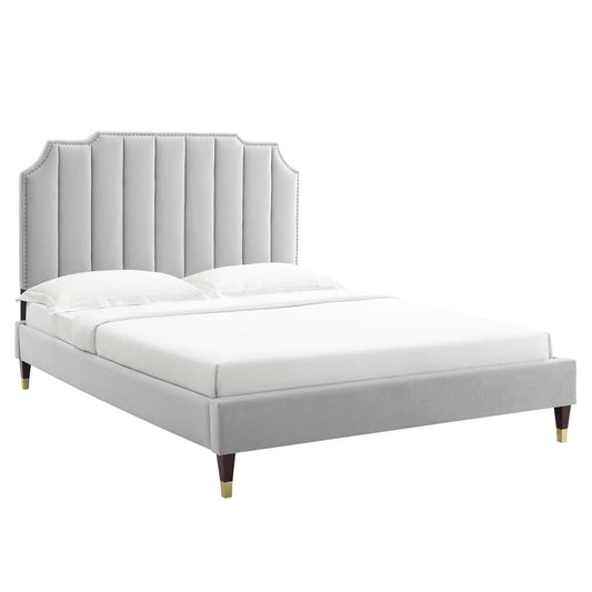 Colette Full Performance Velvet Platform Bed By Modway - MOD-6889 | Beds - 3