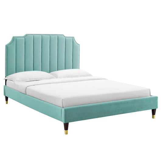 Colette Full Performance Velvet Platform Bed By Modway - MOD-6889 | Beds - 4
