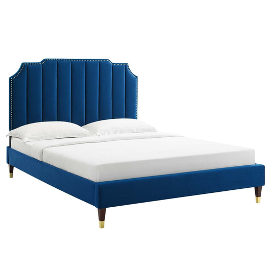 Colette Full Performance Velvet Platform Bed By Modway - MOD-6889 | Beds - 5