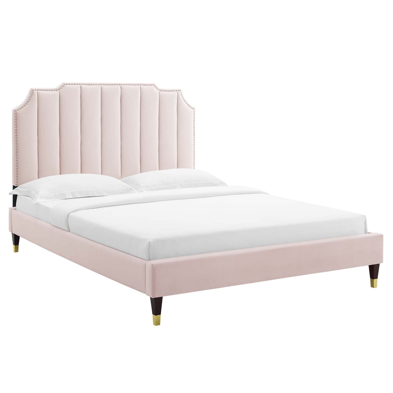 Colette Full Performance Velvet Platform Bed By Modway - MOD-6889 | Beds - 6