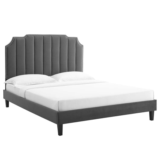 Colette Full Performance Velvet Platform Bed By Modway - MOD-6890 | Beds