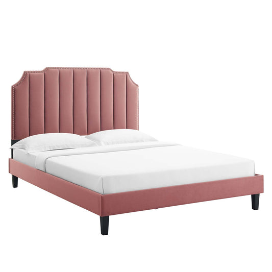 Colette Full Performance Velvet Platform Bed By Modway - MOD-6890 | Beds - 2