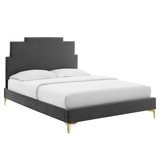 Lindsey Performance Velvet Twin Platform Bed By Modway | Beds