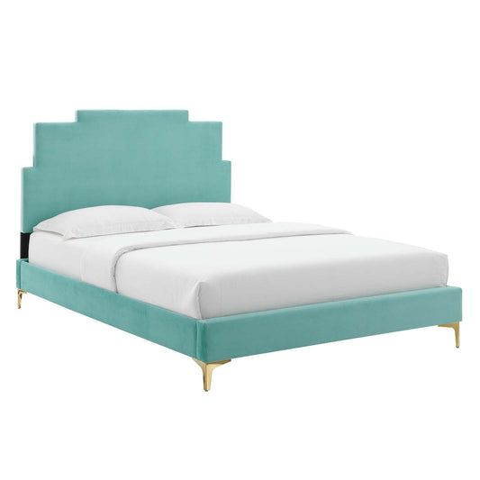 Lindsey Performance Velvet Twin Platform Bed By Modway | Beds | 
