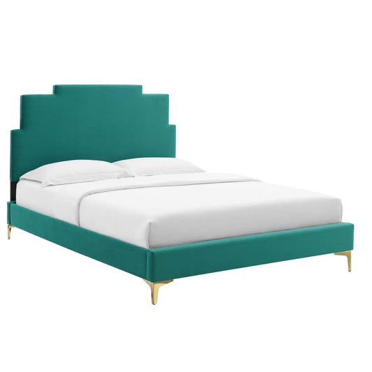 Lindsey Performance Velvet Twin Platform Bed By Modway | Beds | 