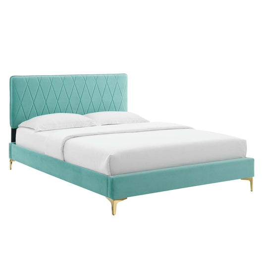 Modway Phillipa Performance Velvet Twin Platform Bed | Beds | Modishstore-4