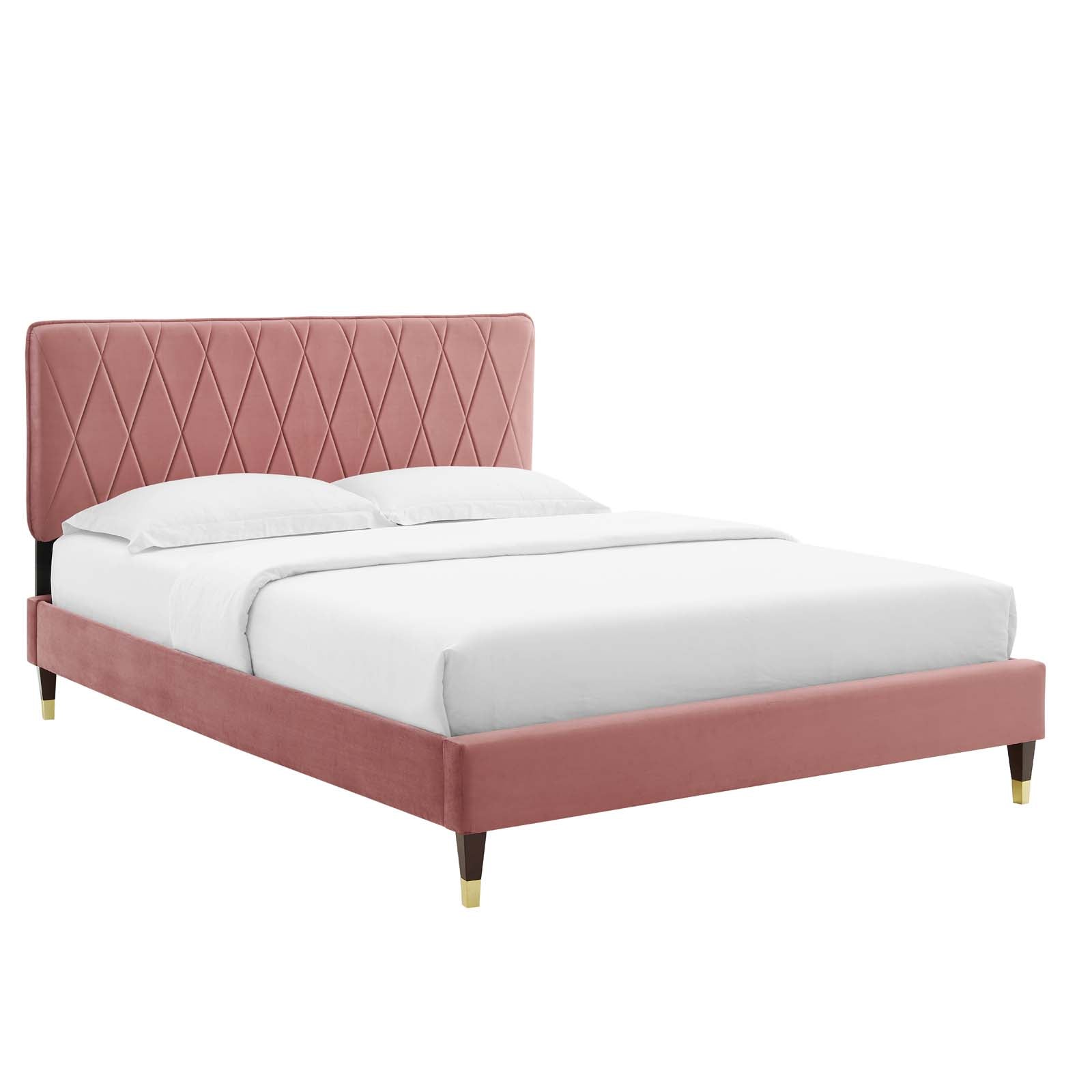 Modway Phillipa Performance Velvet Twin Platform Bed | Beds | Modishstore-2