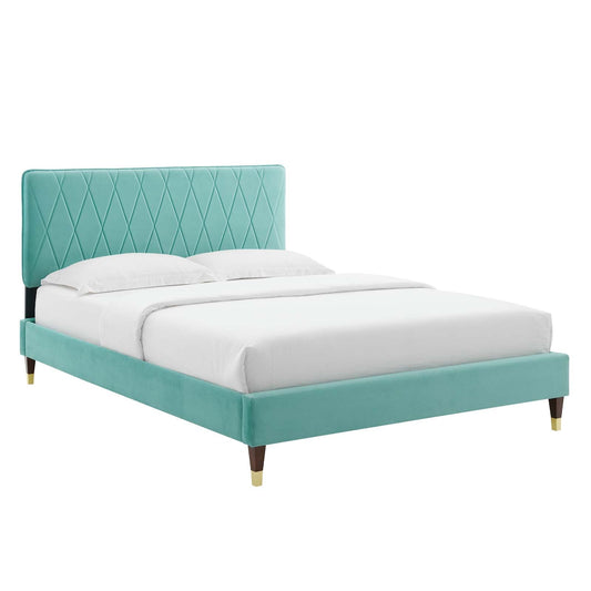 Modway Phillipa Performance Velvet Twin Platform Bed | Beds | Modishstore-4
