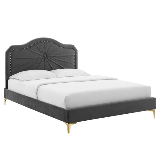 Modway Portia Performance Velvet King Platform Bed | Beds | Modishstore