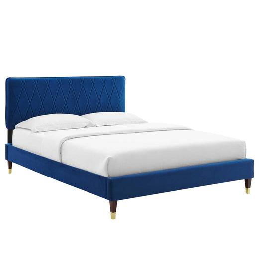 Modway Phillipa Performance Velvet Full Platform Bed | Beds | Modishstore-5