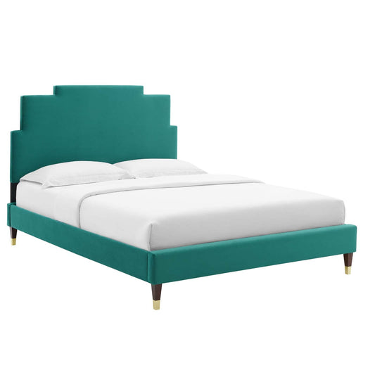Lindsey Performance Velvet King Platform Bed By Modway - MOD-6926 | Beds | 