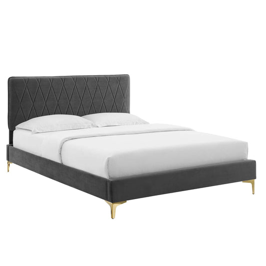 Modway Phillipa Performance Velvet King Platform Bed | Beds | Modishstore