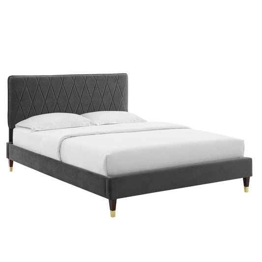 Modway Phillipa Performance Velvet King Platform Bed | Beds | Modishstore
