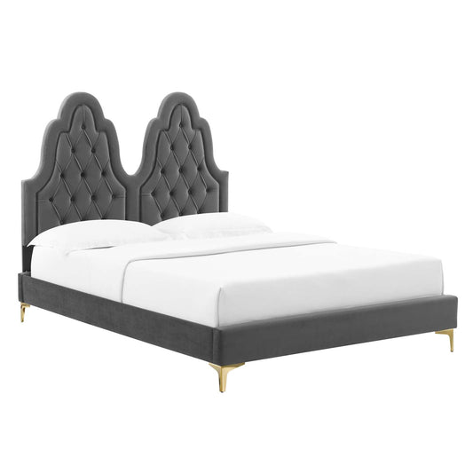 Modway Alexandria Tufted Performance Velvet King Platform Bed | Beds