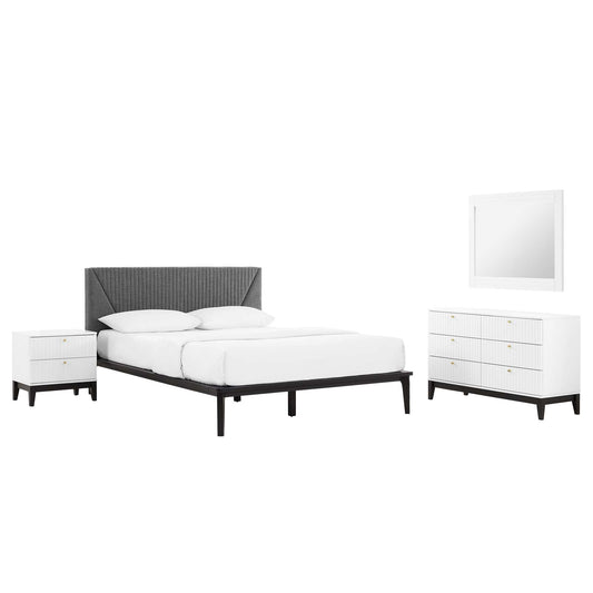 Dakota 4 Piece Upholstered Bedroom Set By Modway | Bedroom Sets - 2