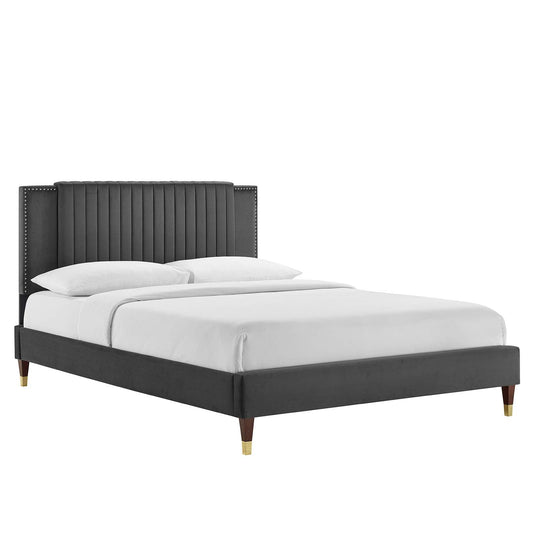 Zahra Channel Tufted Performance Velvet Twin Platform Bed By Modway - MOD-6982 | Beds | Modishstore