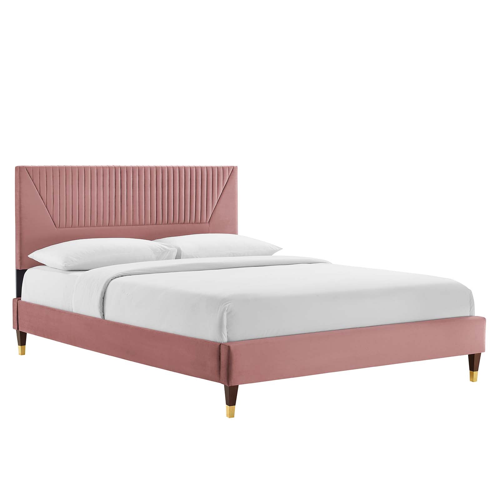 Yasmine Channel Tufted Performance Velvet Twin Platform Bed By Modway - MOD-6984 | Beds | Modishstore - 2