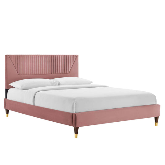 Yasmine Channel Tufted Performance Velvet Twin Platform Bed By Modway - MOD-6984 | Beds | Modishstore - 2