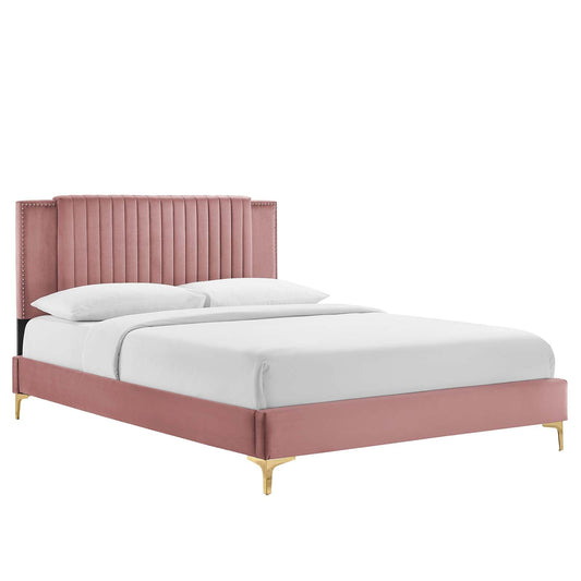 Zahra Channel Tufted Performance Velvet Twin Platform Bed By Modway - MOD-6990 | Beds | Modishstore - 2