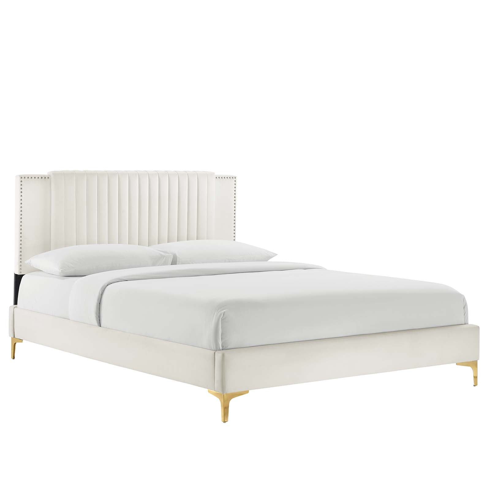 Zahra Channel Tufted Performance Velvet Twin Platform Bed By Modway - MOD-6990 | Beds | Modishstore - 4