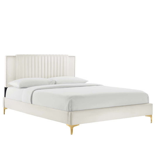 Zahra Channel Tufted Performance Velvet Twin Platform Bed By Modway - MOD-6990 | Beds | Modishstore - 4