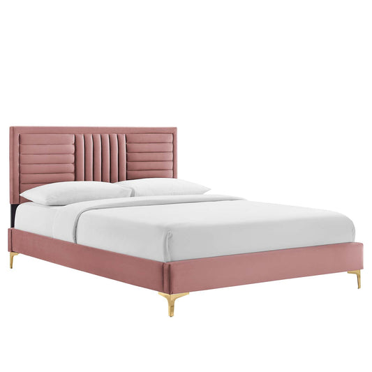Sofia Channel Tufted Performance Velvet Twin Platform Bed By Modway - MOD-6991 | Beds | Modishstore - 2