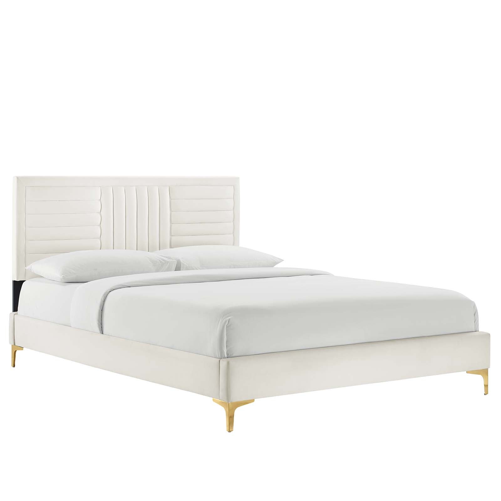 Sofia Channel Tufted Performance Velvet Twin Platform Bed By Modway - MOD-6991 | Beds | Modishstore - 4