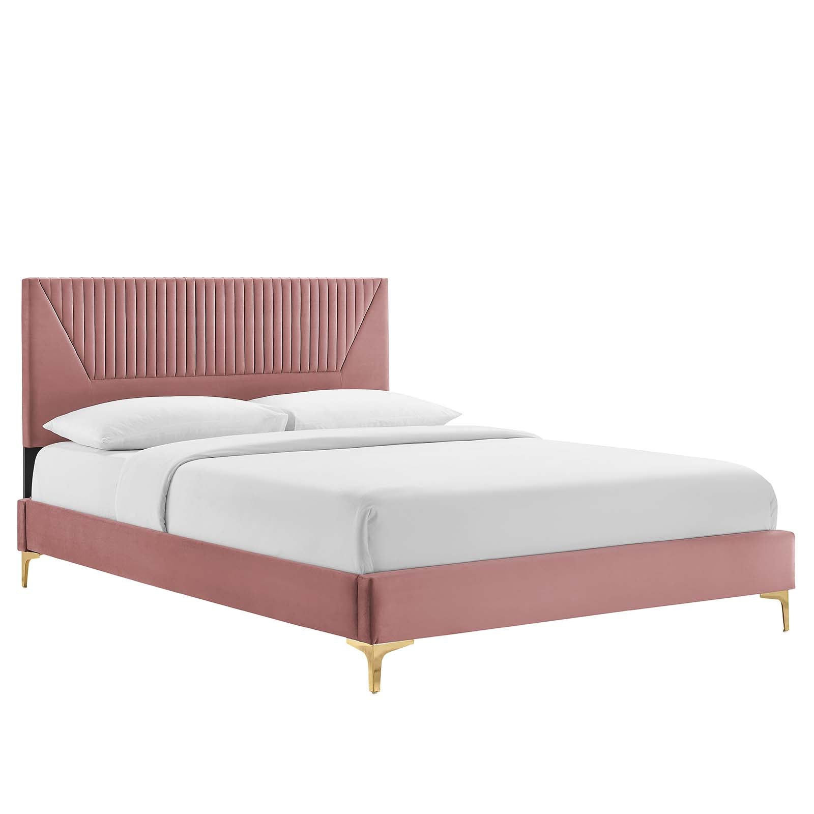 Yasmine Channel Tufted Performance Velvet Twin Platform Bed By Modway - MOD-6992 | Beds | Modishstore - 2