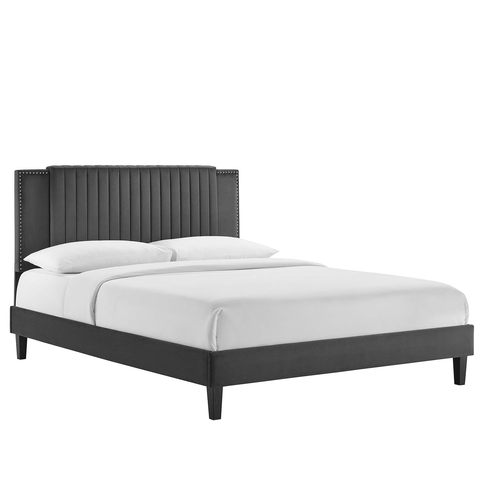 Zahra Channel Tufted Performance Velvet Full Platform Bed By Modway - MOD-6998 | Beds | Modishstore