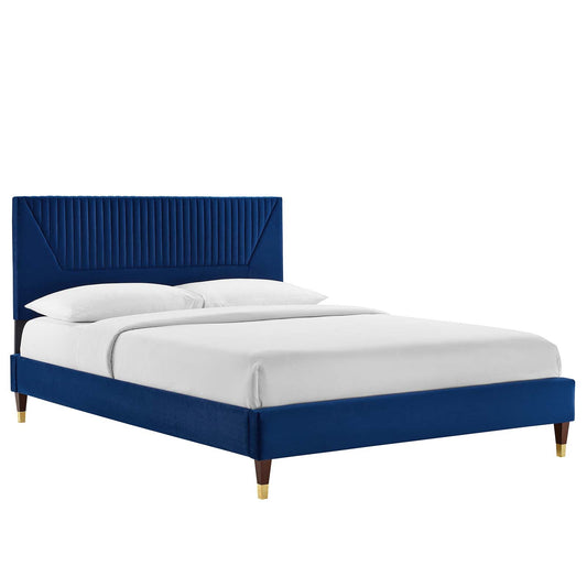 Yasmine Channel Tufted Performance Velvet King Platform Bed By Modway - MOD-7008 | Beds | Modishstore - 3