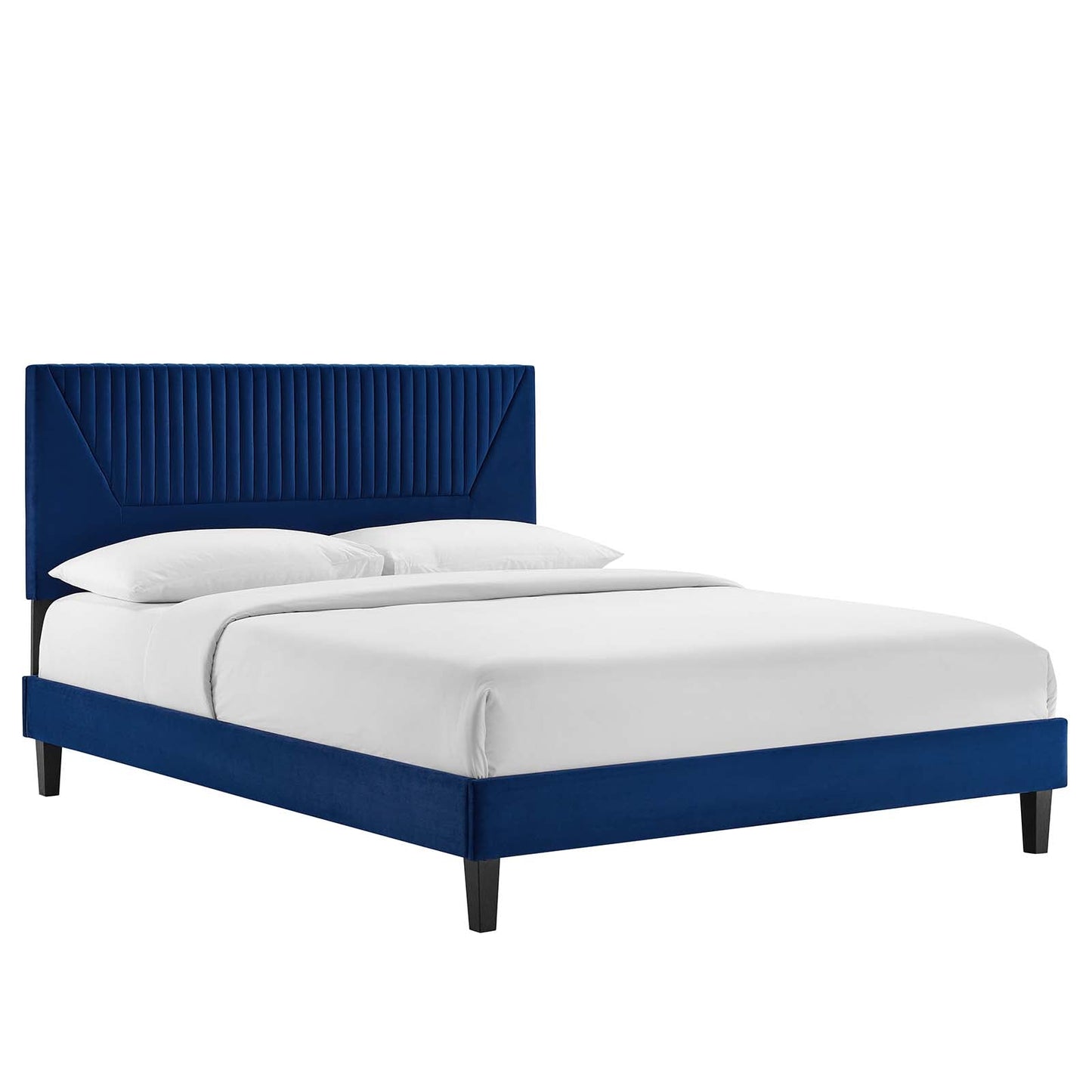 Yasmine Channel Tufted Performance Velvet King Platform Bed By Modway - MOD-7012 | Beds | Modishstore - 3