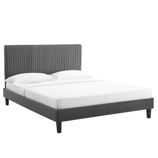 Modway Peyton Performance Velvet King Platform Bed | Beds | Modishstore