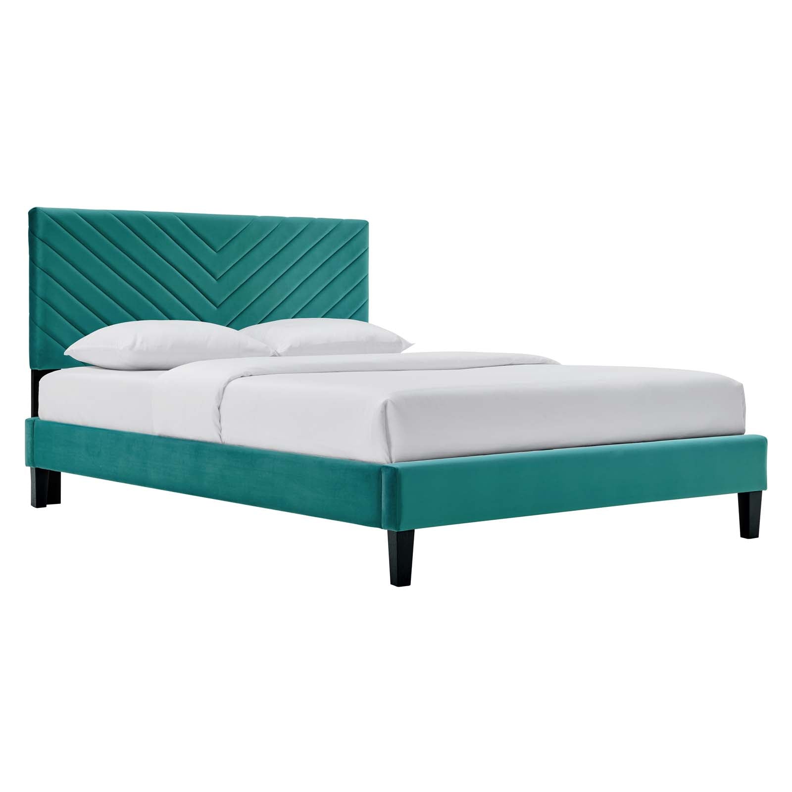 Roxanne Performance Velvet Full Platform Bed By Modway - MOD-7038-CHA | Beds |  Modishstore - 4