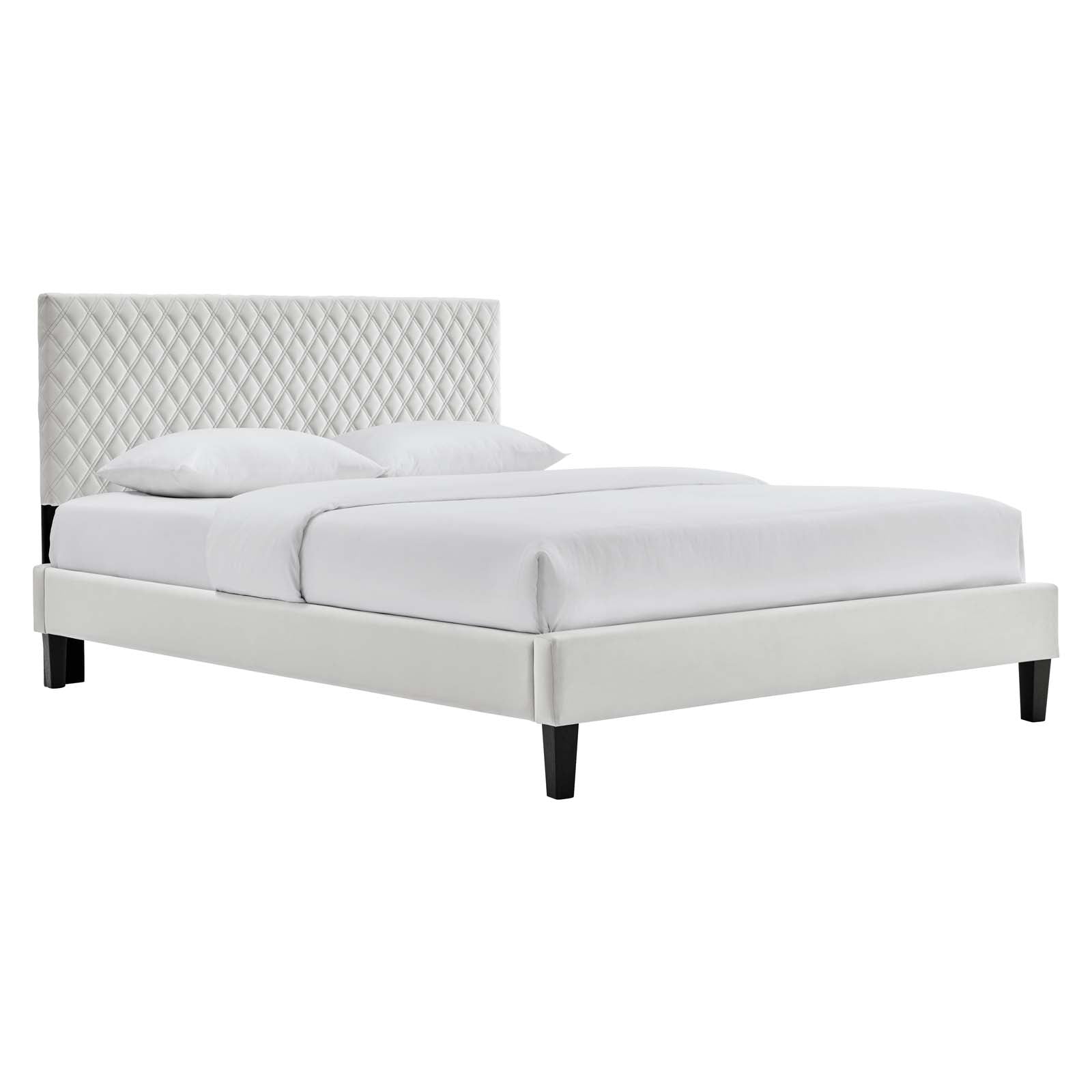 Garcelle Performance Velvet Full Platform Bed By Modway - MOD-7040-CHA | Beds |  Modishstore - 3