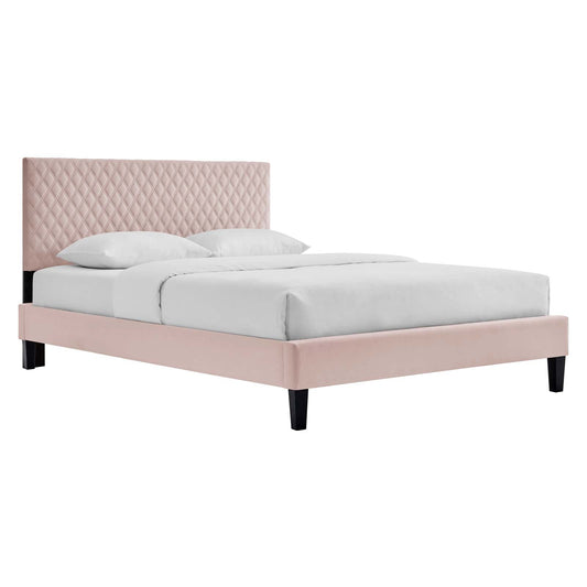 Garcelle Performance Velvet Full Platform Bed By Modway - MOD-7040-CHA | Beds |  Modishstore - 6