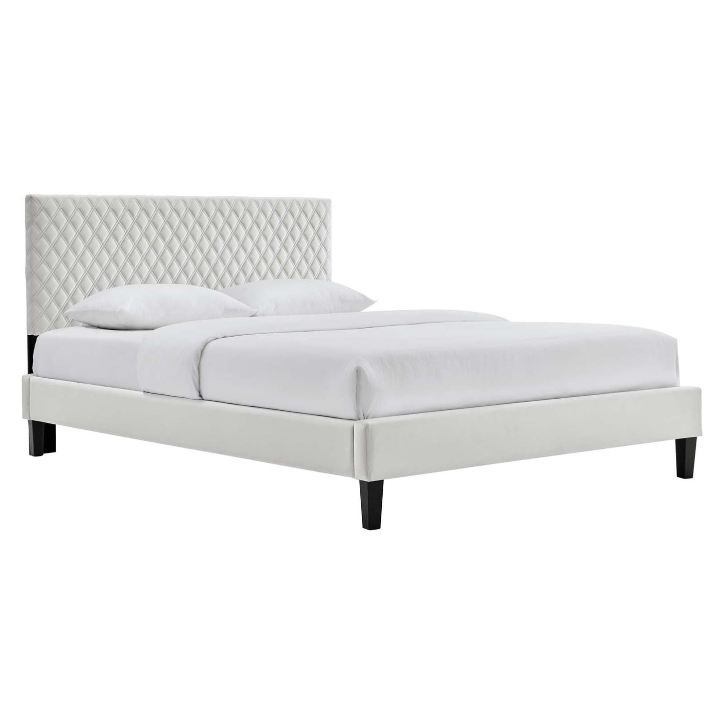 Garcelle Performance Velvet Twin Platform Bed By Modway - MOD-7044-CHA | Beds |  Modishstore - 3
