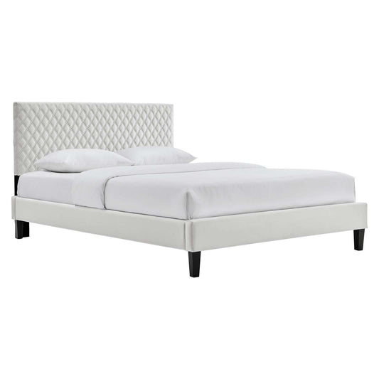 Garcelle Performance Velvet King Platform Bed By Modway - MOD-7048-CHA | Beds |Modishstore - 3