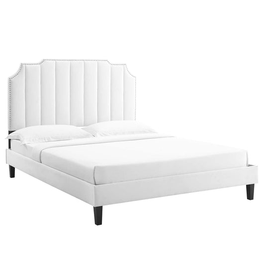 Colette King Performance Velvet Platform Bed By Modway - MOD-7075 | Beds - 8