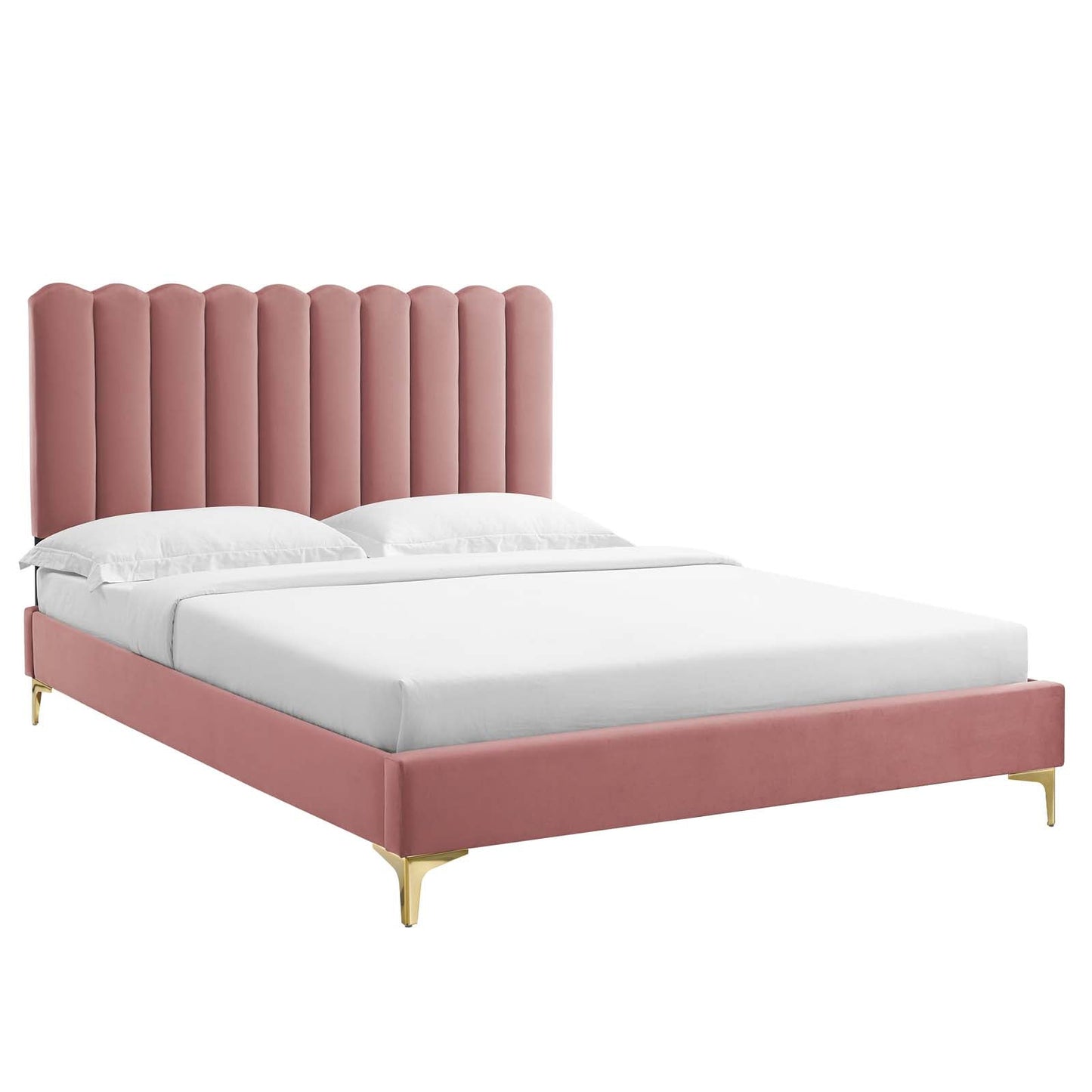 Reagan King Performance Velvet Platform Bed By Modway - MOD-7076 | Beds | Modishstore - 2