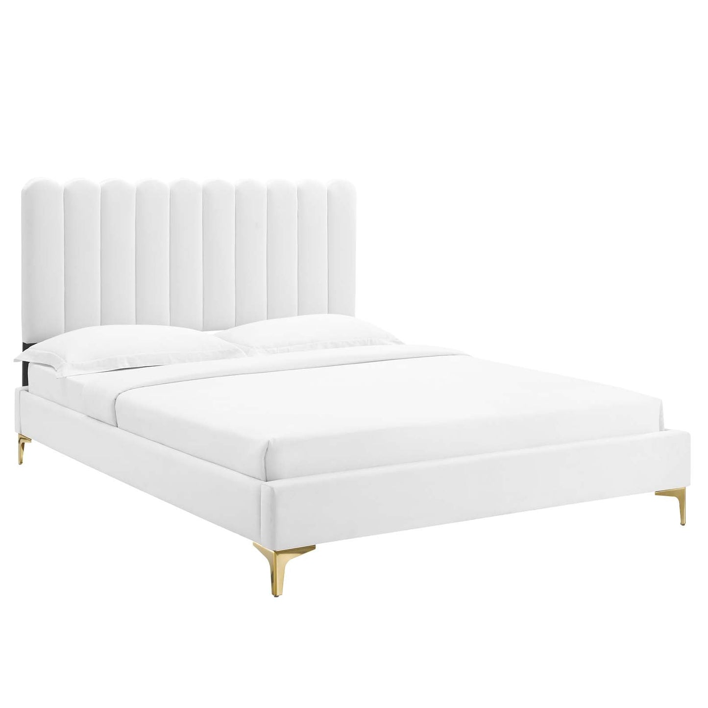 Reagan King Performance Velvet Platform Bed By Modway - MOD-7076 | Beds | Modishstore - 8