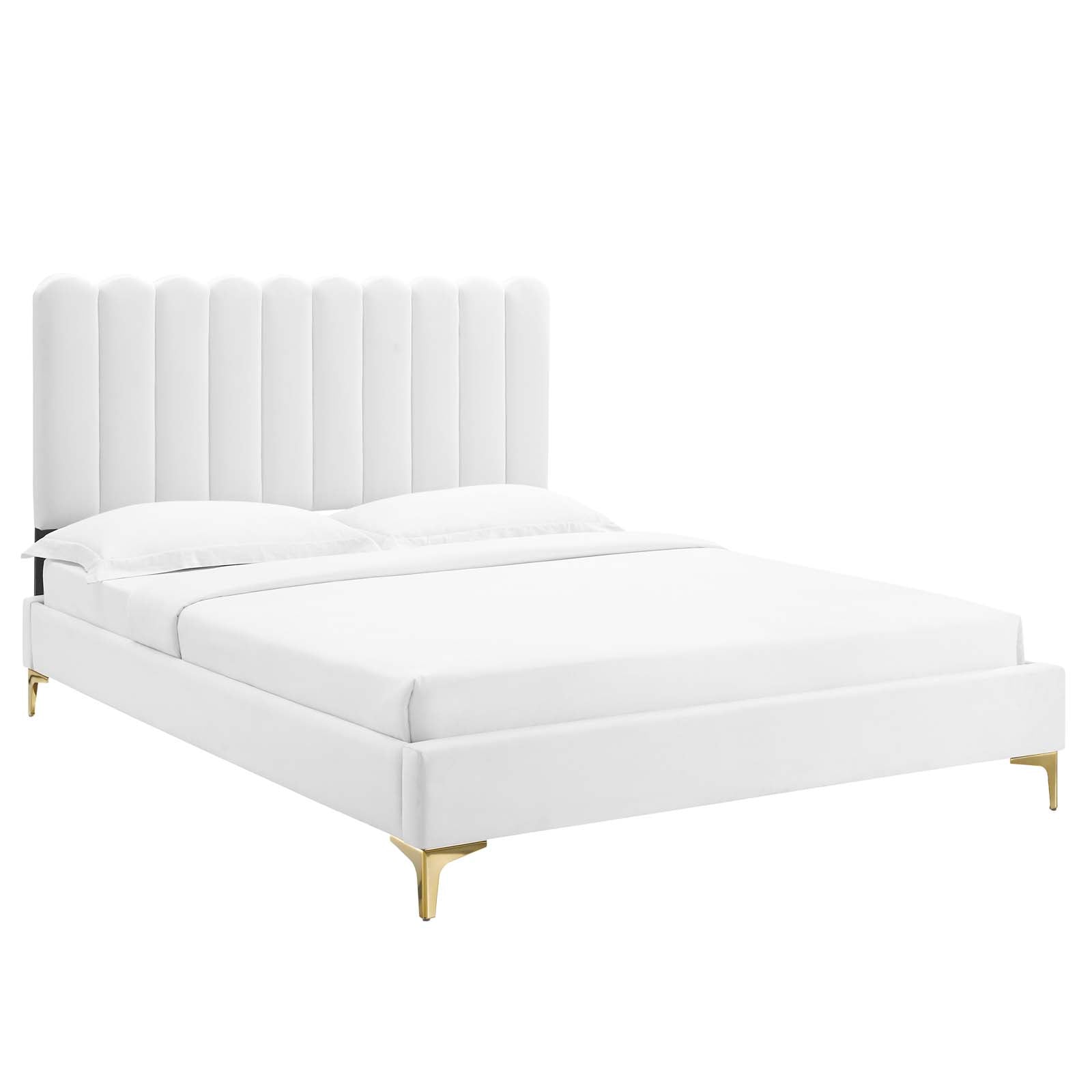 Reagan King Performance Velvet Platform Bed By Modway - MOD-7076 | Beds | Modishstore - 8