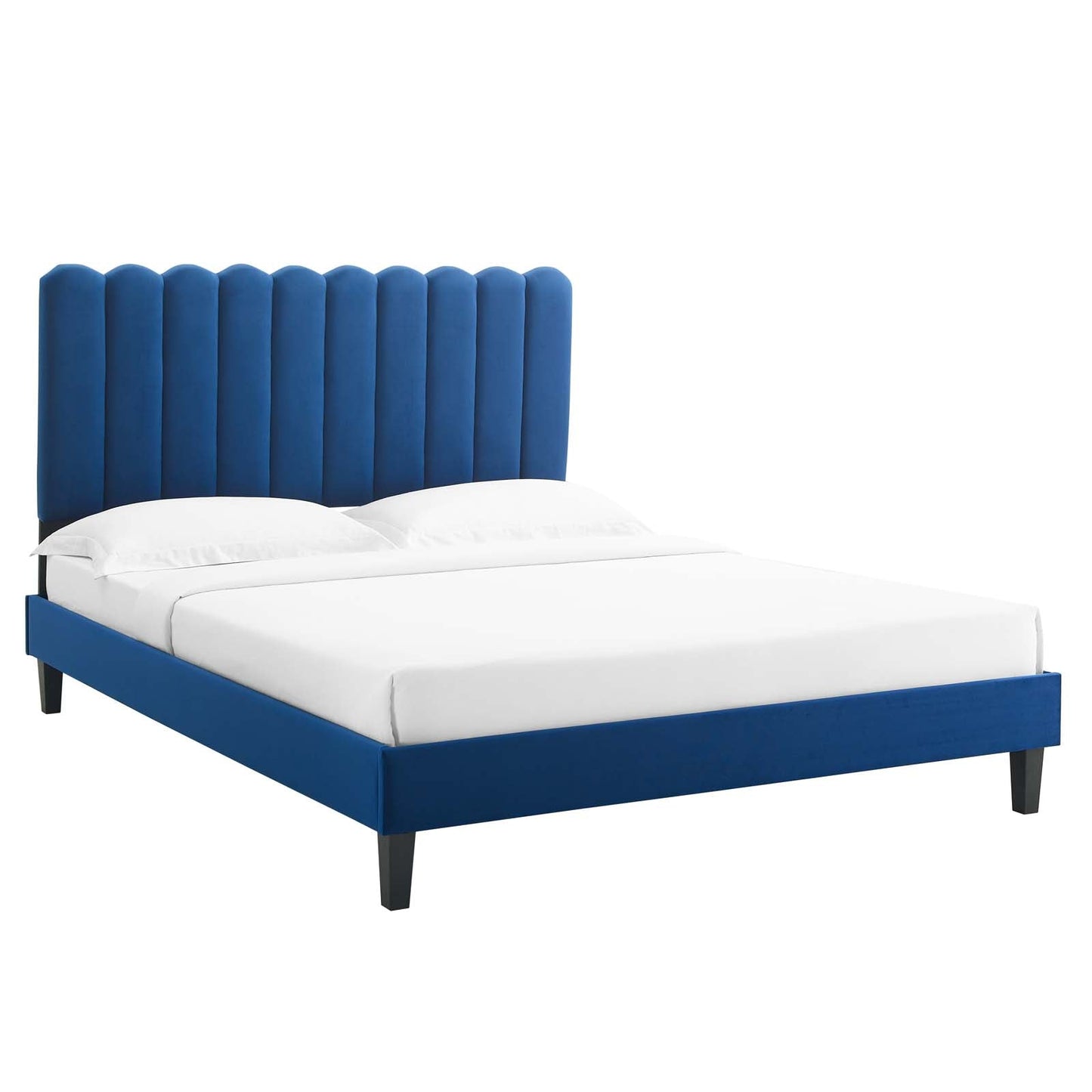 Reagan King Performance Velvet Platform Bed By Modway - MOD-7078 | Beds | Modishstore - 5