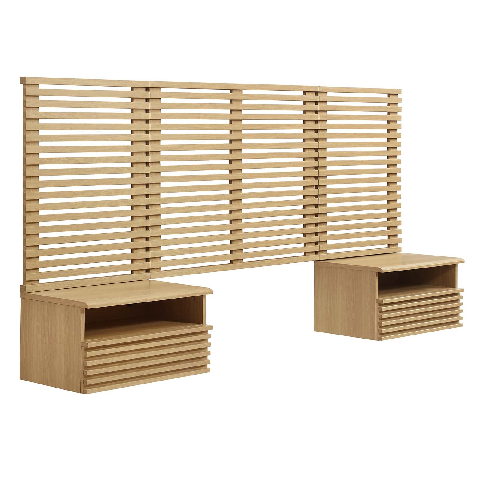 Render Wall Mount Twin Headboard and Modern Nightstands By Modway - MOD-7115 | Headboards | Modishstore - 2