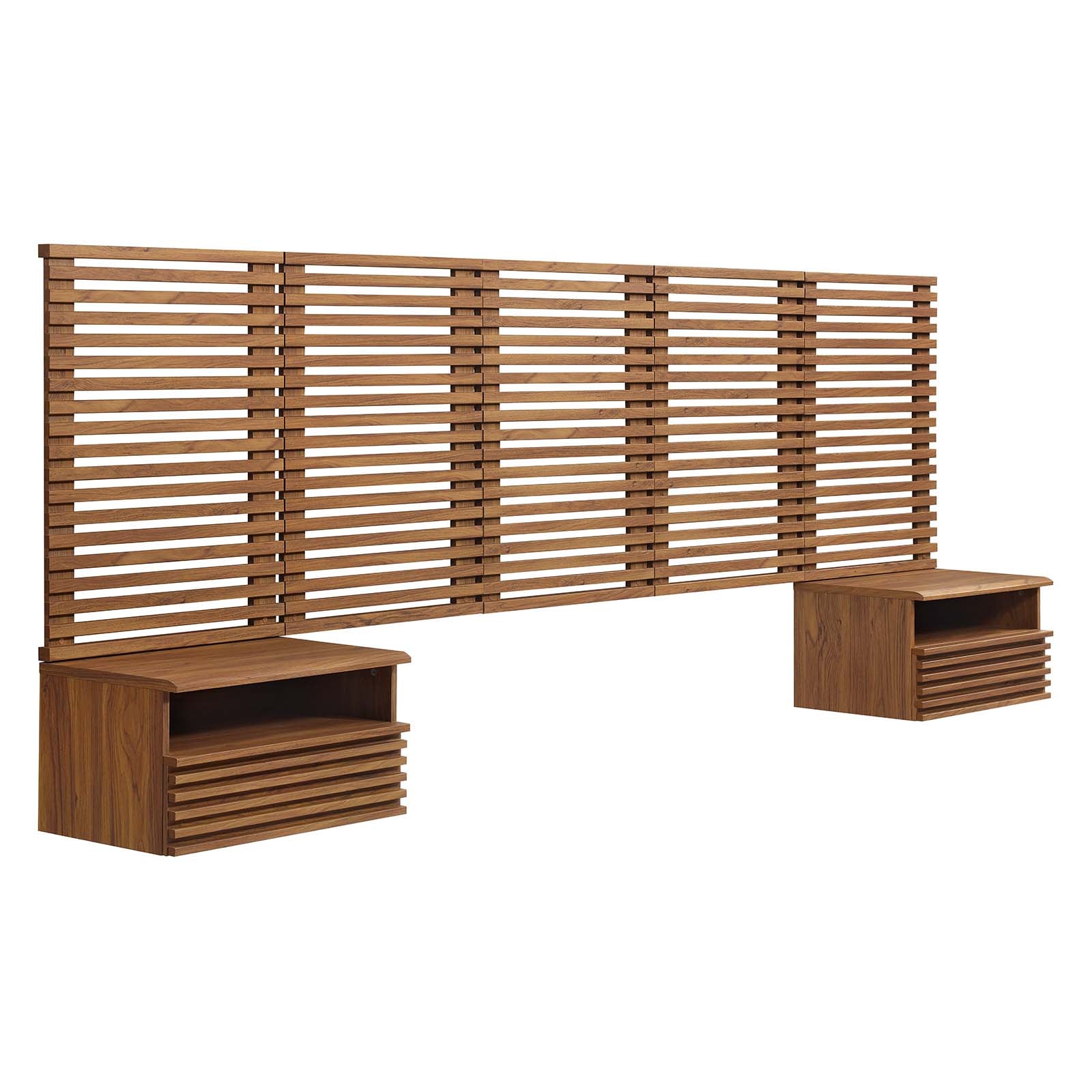 Render Wall Mount Queen Headboard and Modern Nightstands By Modway - MOD-7116 | Headboards | Modishstore - 3