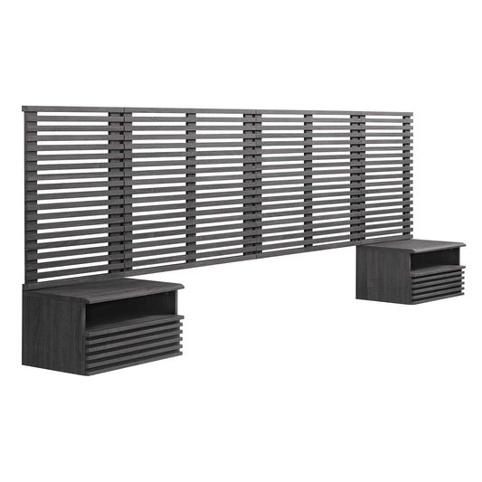 Render Wall Mount King Headboard and Modern Nightstands By Modway - MOD-7117 | Headboards | Modishstore