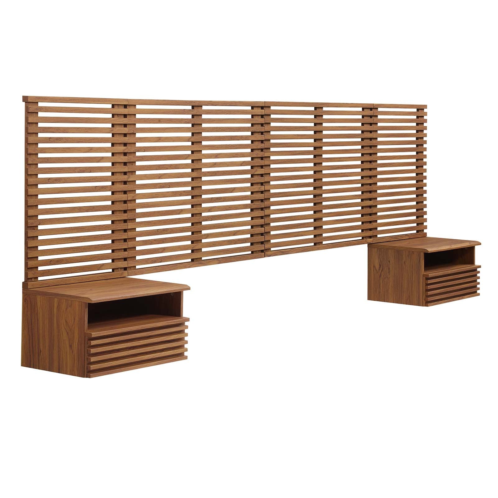 Render Wall Mount King Headboard and Modern Nightstands By Modway - MOD-7117 | Headboards | Modishstore - 3