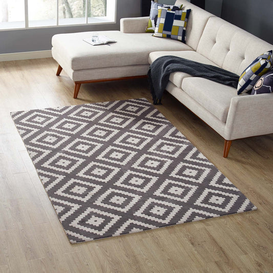 Modway Alika Abstract Diamond Trellis 5x8 Area Rug | 