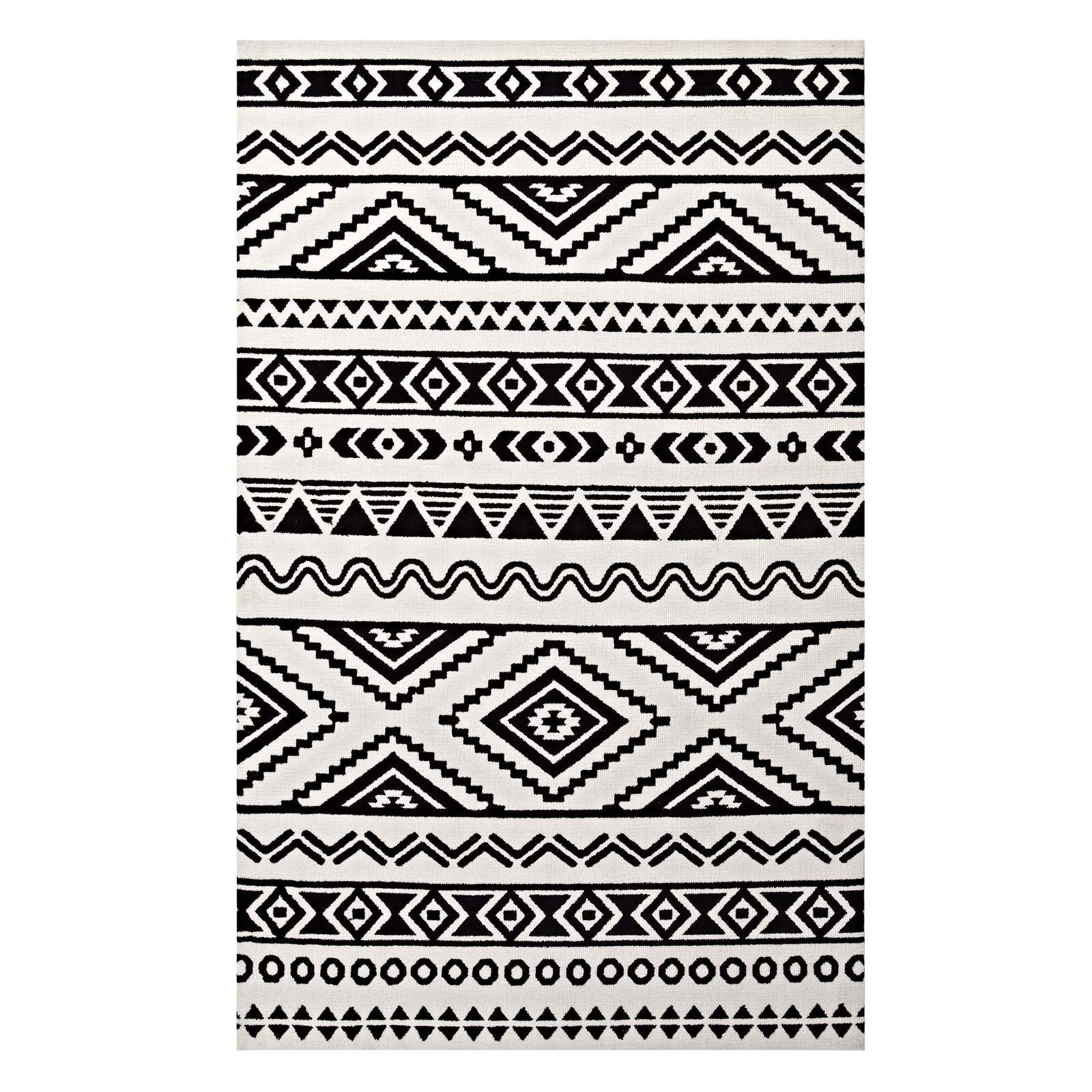 Modway Haku Geometric Moroccan Tribal 5x8 Area Rug | Rugs
