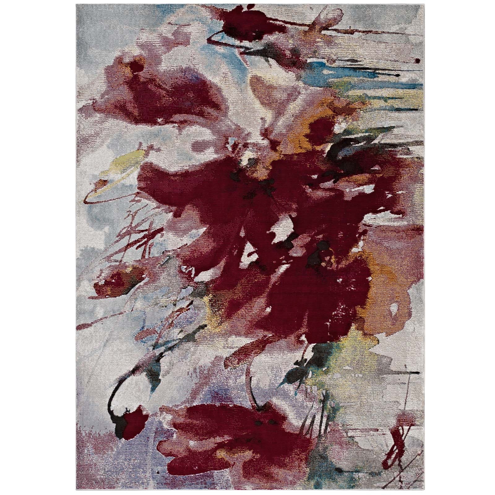 Modway Blume Abstract Floral 4x6 Area Rug | Rugs